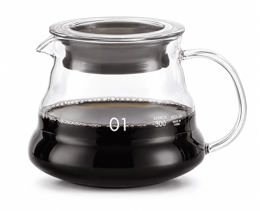 سيرفر V60 زجاجي 360 مل مقاس 01 لتحضير وتقديم القهوة المختصة